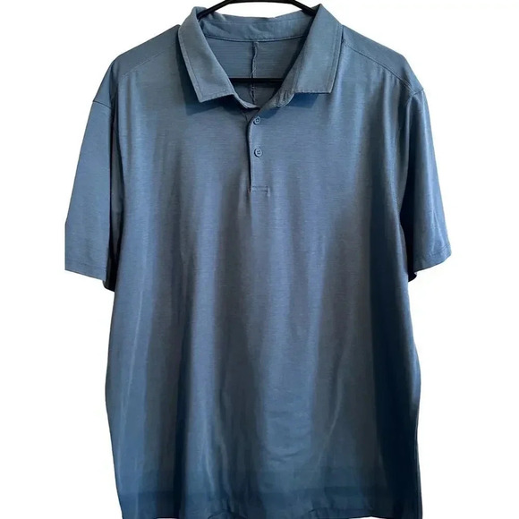 Lululemon Men's Black Short Sleeves Button Front Polo Shirt Size XL - Picture 1 of 8